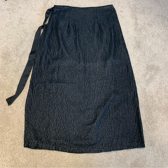 Something Navy Black Sequin Skirt Sz S NWOT - Picture 5 of 13